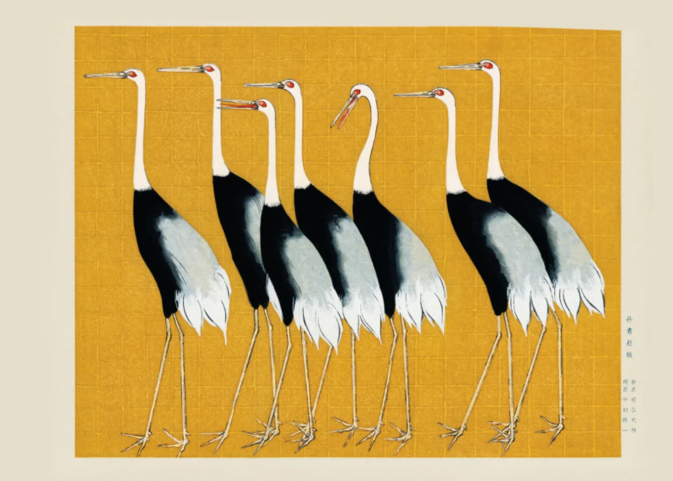 Hannun Affiches | Affiche Japanese Red-Crowned Crane Vintage