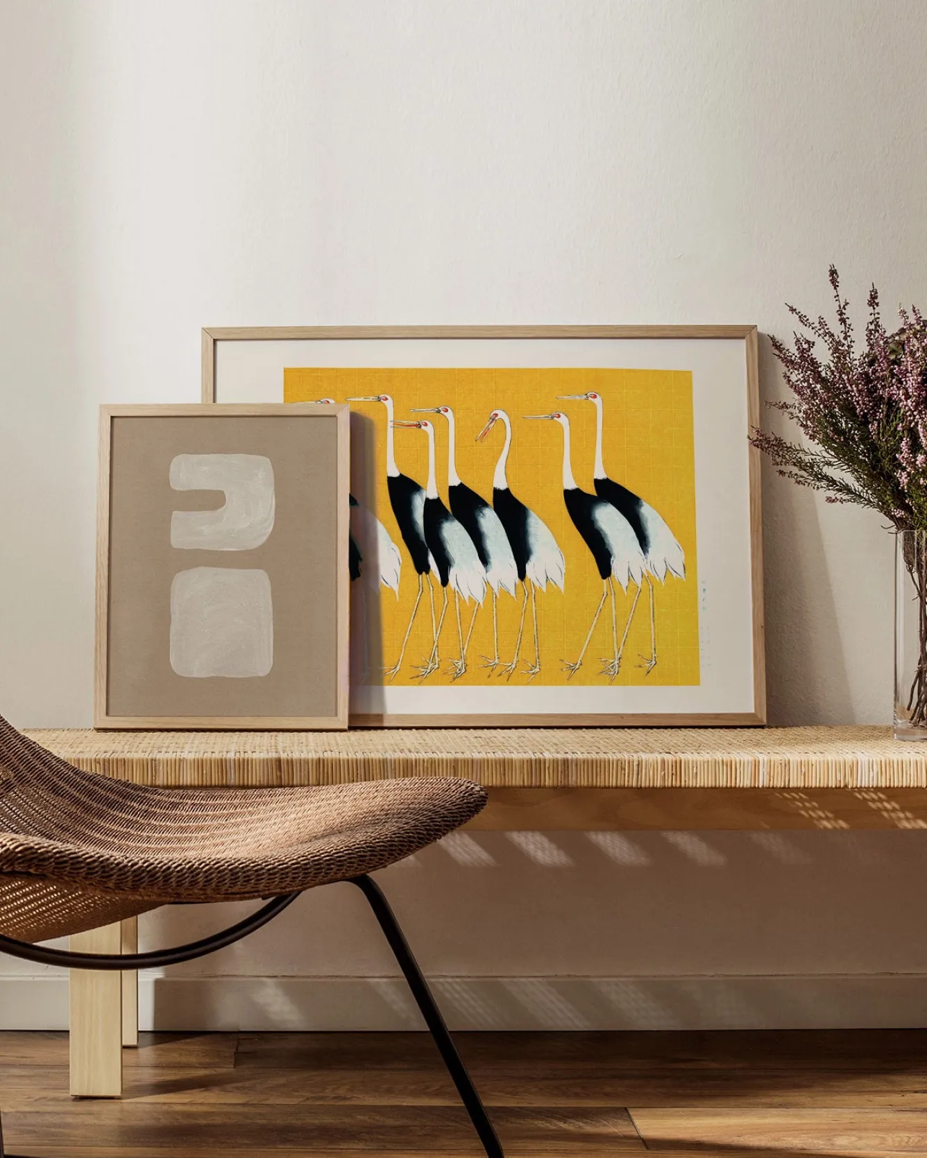 Hannun Affiches | Affiche Japanese Red-Crowned Crane Vintage